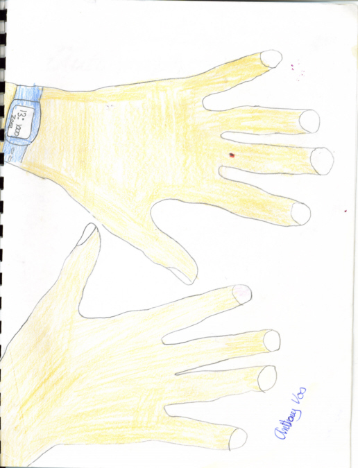 Drawing of Anthony's hands